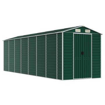 Garden Shed Green 191x640 cm - Galvanised Steel Storage