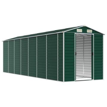 Garden Shed Green 191x640 cm - Galvanised Steel Storage