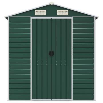 Garden Shed Green 191x640 cm - Galvanised Steel Storage