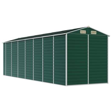 Garden Shed Green 191x640 cm - Galvanised Steel Storage