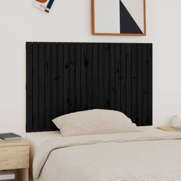 Wall Headboard Black 140x3x90 cm - Solid Pine Wood Elegance