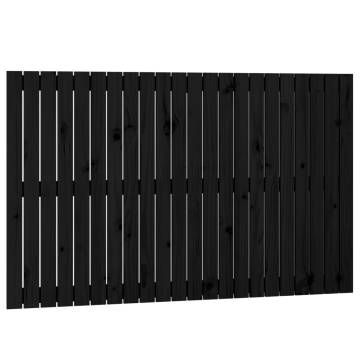 Wall Headboard Black 140x3x90 cm - Solid Pine Wood Elegance