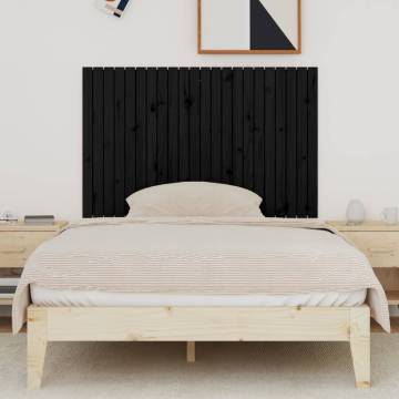 Wall Headboard Black 140x3x90 cm - Solid Pine Wood Elegance