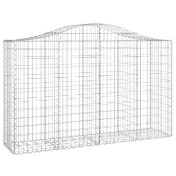 Arched Gabion Baskets 25 pcs 200x50x120/140 cm - Galvanised Iron