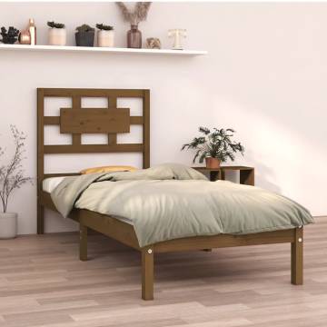 Honey Brown Solid Wood Bed Frame 75x190 cm - Small Single