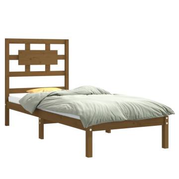 Honey Brown Solid Wood Bed Frame 75x190 cm - Small Single