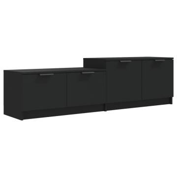 Stylish Black TV Cabinet - 158.5x36x45 cm Engineered Wood