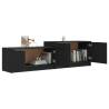 Stylish Black TV Cabinet - 158.5x36x45 cm Engineered Wood