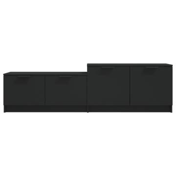 Stylish Black TV Cabinet - 158.5x36x45 cm Engineered Wood