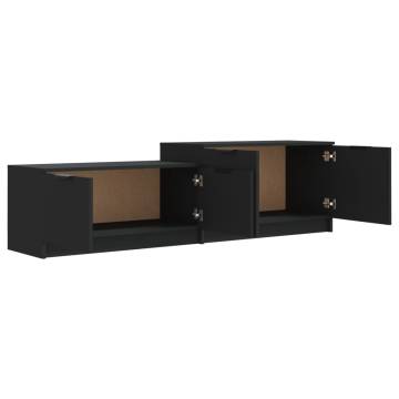 Stylish Black TV Cabinet - 158.5x36x45 cm Engineered Wood