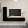 4 Piece TV Cabinet Set Black Engineered Wood Colour black Quantity in Package 4 Width 80 cm 