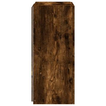 TV Wall Cabinet with LED Lights in Smoked Oak - 40.5x35x80 cm