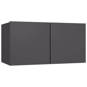 4 Piece Grey TV Cabinet Set - Stylish & Practical Storage