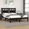 Bed Frame Black Solid Wood Pine 135x190 cm Double Colour black Size 135 x 190 cm 