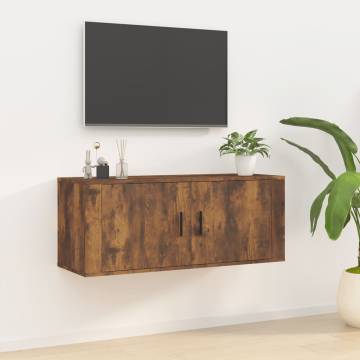 Wall Mounted TV Cabinet Smoked Oak - Sleek & Practical Design