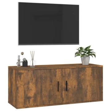 Wall Mounted TV Cabinet Smoked Oak - Sleek & Practical Design