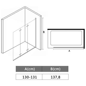 Folding Shower Enclosure 3 Panels ESG 130x138 cm - Stylish & Functiona