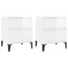 Trendy High Gloss White Bedside Cabinets - 2 Pieces