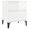 Trendy High Gloss White Bedside Cabinets - 2 Pieces