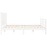 White King Size Bed Frame with Headboard - Solid Pinewood