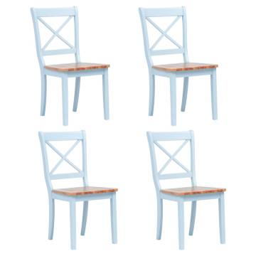 Elegant Grey Dining Chairs Set - 4 pcs Solid Rubber Wood