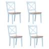 Dining Chairs 4 pcs Grey and Light Wood Solid Rubber Wood Colour grey and natural Quantity in Package 4 