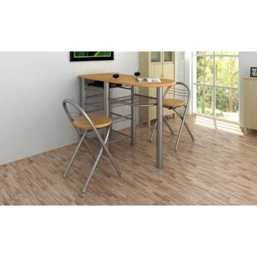 Stylish Kitchen Breakfast Bar Table & Chairs Set - Hipomarket UK