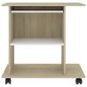 Stylish White and Sonoma Oak Computer Desk - 80x50x75 cm