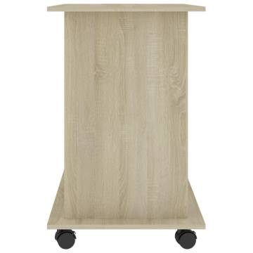 Stylish White and Sonoma Oak Computer Desk - 80x50x75 cm