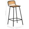 Bar Chairs 2 pcs - Solid Mango Wood - Hipomarket UK