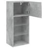 Trendy Concrete Grey TV Cabinets with LED Lights - 2 pcs