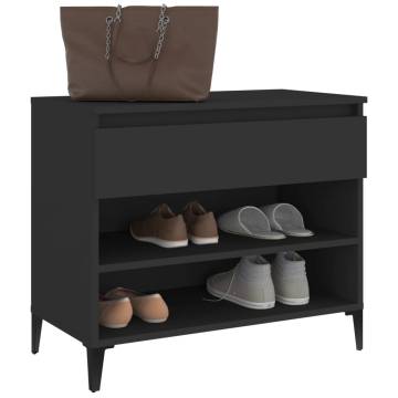 Shoe Cabinet Black 70x36x60 cm - Stylish Storage Solution