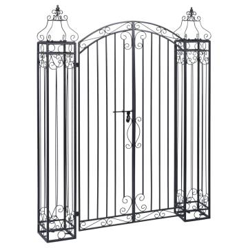 Stylish Ornamental Garden Gate - Wrought Iron 122x20.5x160 cm