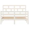 White Solid Wood Pine Bed Frame 140x200 cm | HipoMarket