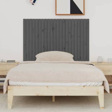 Elegant Grey Wall Headboard - Solid Pine 140x3x90 cm