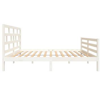 White Solid Wood Pine Bed Frame 140x200 cm | HipoMarket