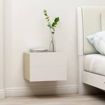 Elegant White & Sonoma Oak Bedside Cabinets - 2 pcs | Hipomarket