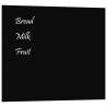 Wall-Mounted Magnetic Board - Black 60x50 cm Tempered Glass