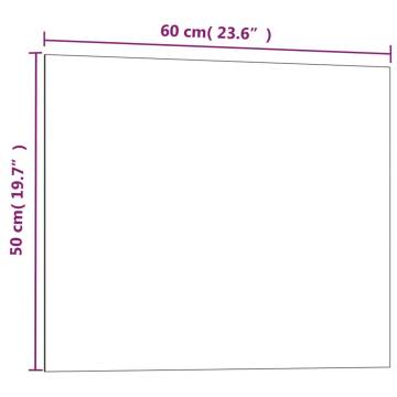 Wall-Mounted Magnetic Board - Black 60x50 cm Tempered Glass