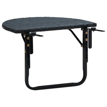 Black Poly Rattan Balcony Table - 60x60x32 cm | HipoMarket