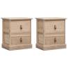 Elegant Nightstands Set - 2 Paulownia Wood Cabinets | HipoMarket