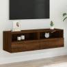 TV Wall Cabinet Brown Oak 100x30x30 cm Engineered Wood Colour brown oak Quantity in Package 1 Width 100 cm 