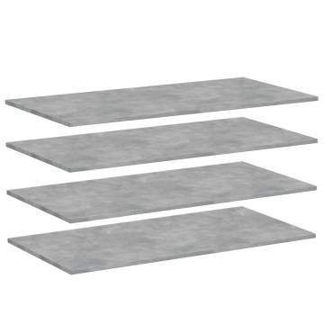 Bookshelf Boards - 4 pcs Concrete Grey | Hipomarket UK