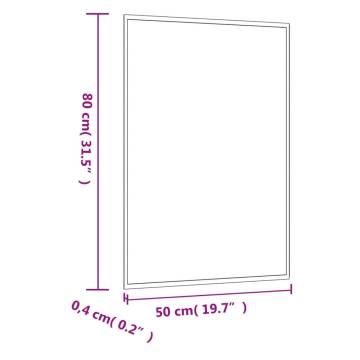 Wall Mirror 50x80 cm - Classic Glass Rectangle Design