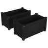 Garden Planters - 2 pcs Black Solid Pinewood | HipoMarket