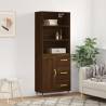 Highboard Brown Oak 69.5x34x180 cm Engineered Wood Colour brown oak Quantity in Package 1 Model 1 wood door 3 drawers 