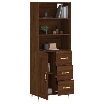 Stylish Highboard Brown Oak - Engineered Wood Storage Solution