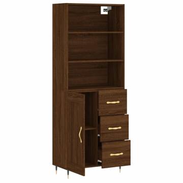 Stylish Highboard Brown Oak - Engineered Wood Storage Solution