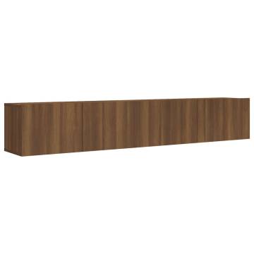 2 Piece TV Cabinet Set - Brown Oak Engineered Wood | HipoMarket