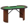 10-Player Poker Table with Chip Tray - Green 160x80 cm